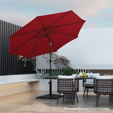 3m Patio Umbrella – Crank Handle, Push-Button Tilt, 8 Ribs