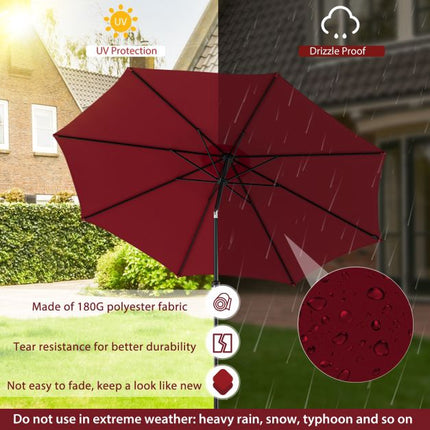 3m Patio Umbrella – Crank Handle, Push-Button Tilt, 8 Ribs