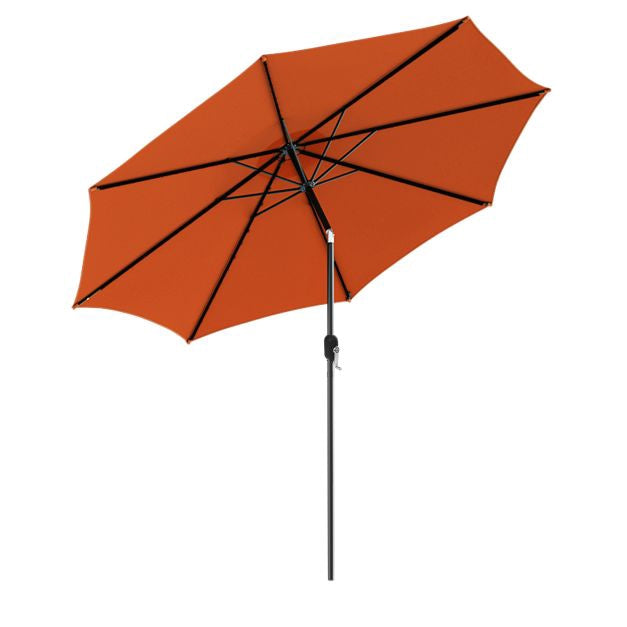 3m Patio Umbrella, Tilt Crank, 8-Rib Canopy, Orange