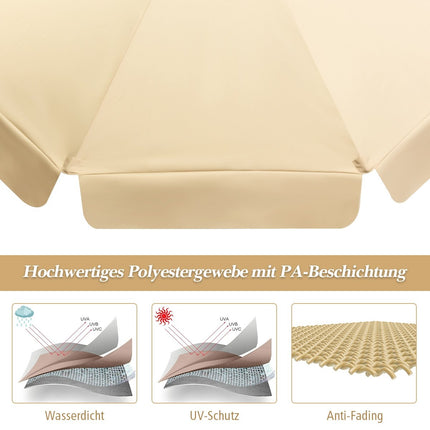 3m tilting parasol made of waterproof polyester fabric patio umbrella with UV protection beige