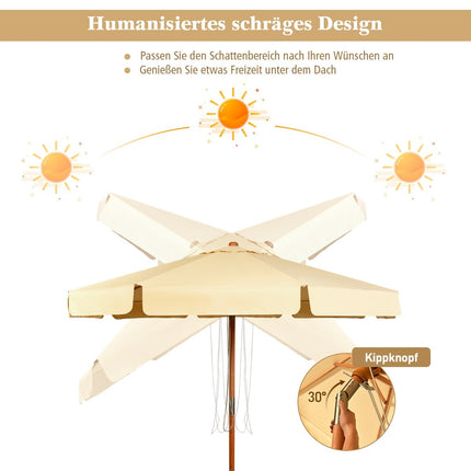 3m tilting parasol made of waterproof polyester fabric patio umbrella with UV protection beige