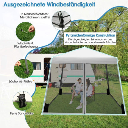 3m x 3m Large Canopy Tent Party Tent with Slanted Legs Grey