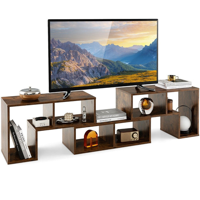 3-part wooden TV cabinet for TVs up to 65" Freely combinable TV stand brown