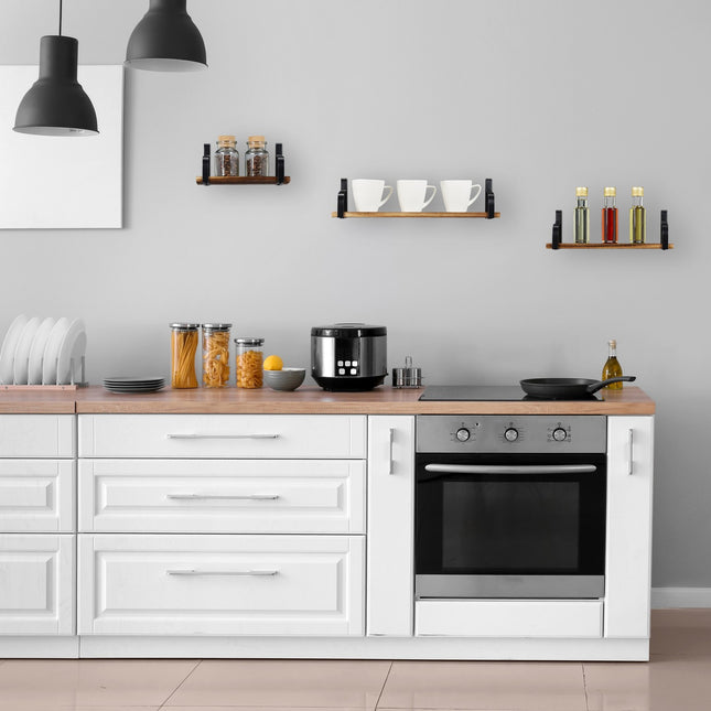 3 pcs. Floating wooden shelves