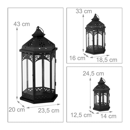 3 pcs. Lanterns in metal