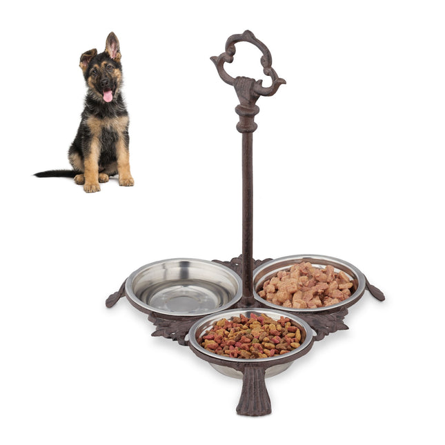 3 pcs. dog food bowls with handles