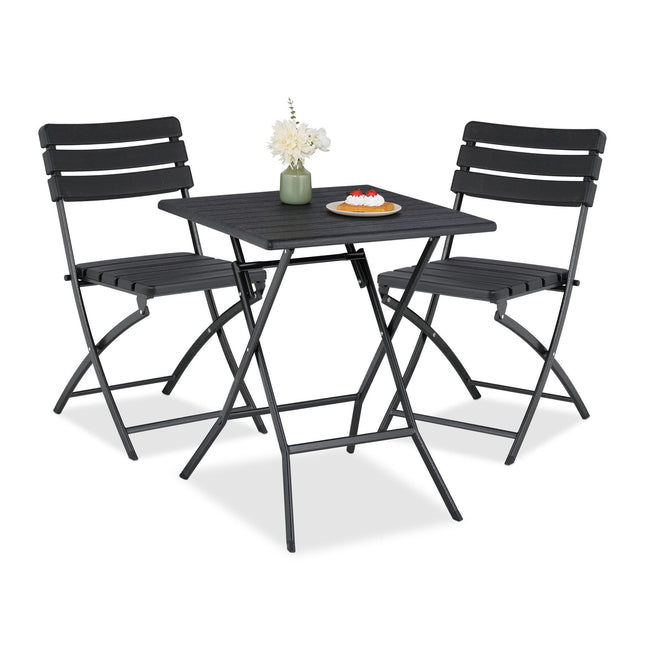 3-piece balcony furniture set in wooden look