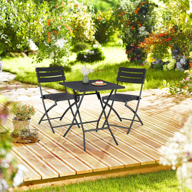 3-piece balcony furniture set in wooden look