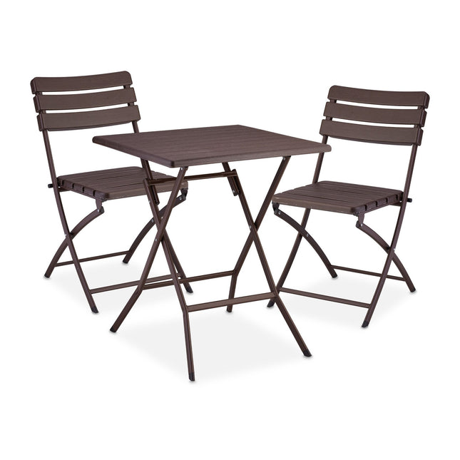3-piece balcony furniture set in wooden look