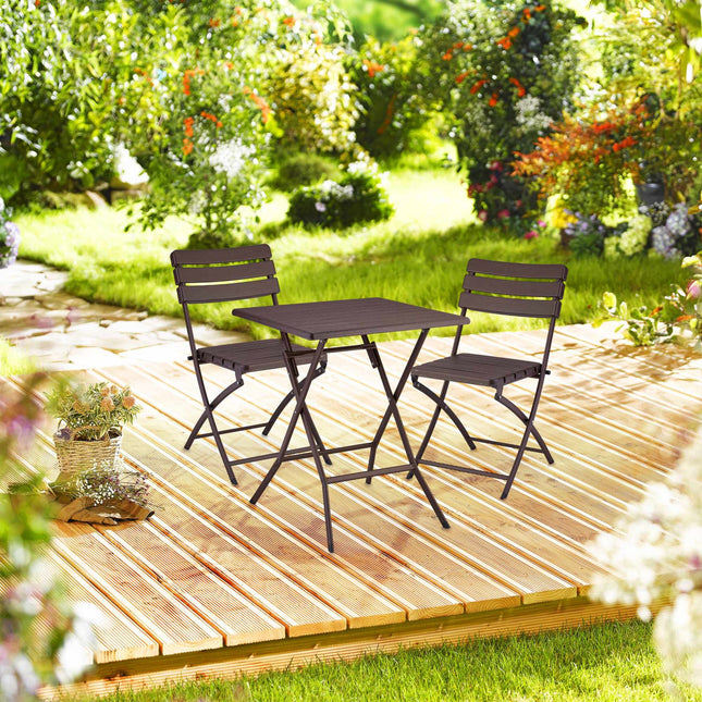 3-piece balcony furniture set in wooden look