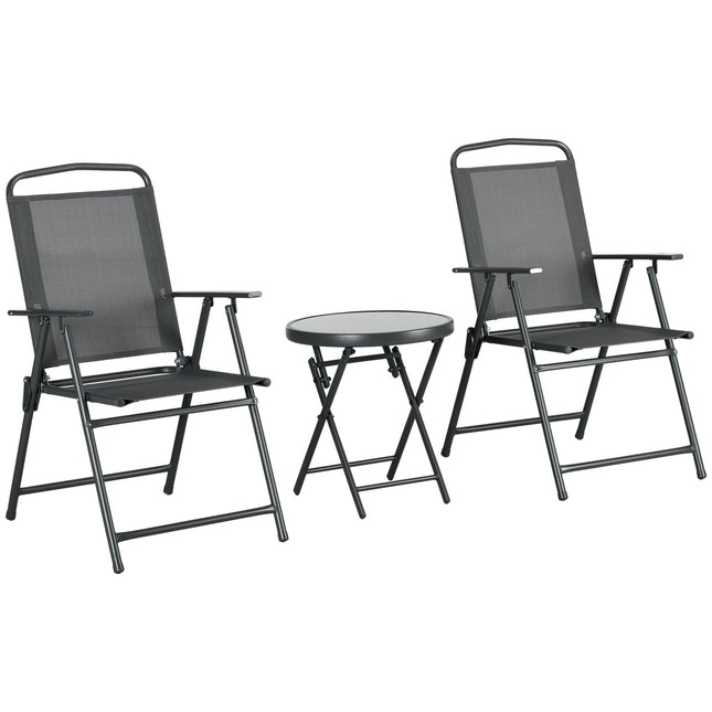Metal 3-piece bistro set, weatherproof, folding table