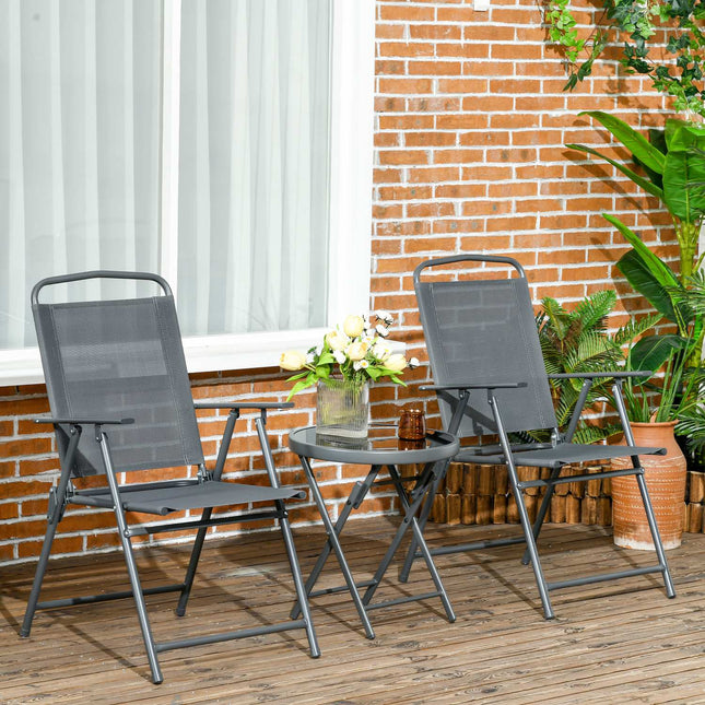 Metal 3-piece bistro set, weatherproof, folding table