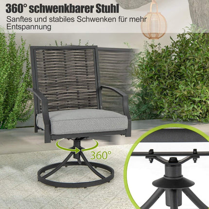 3-piece patio furniture set with coffee table & soft seat cushions & robust metal frame