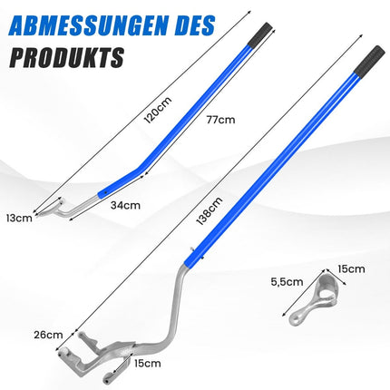 3-piece tire changing tool with steel bead holder blue