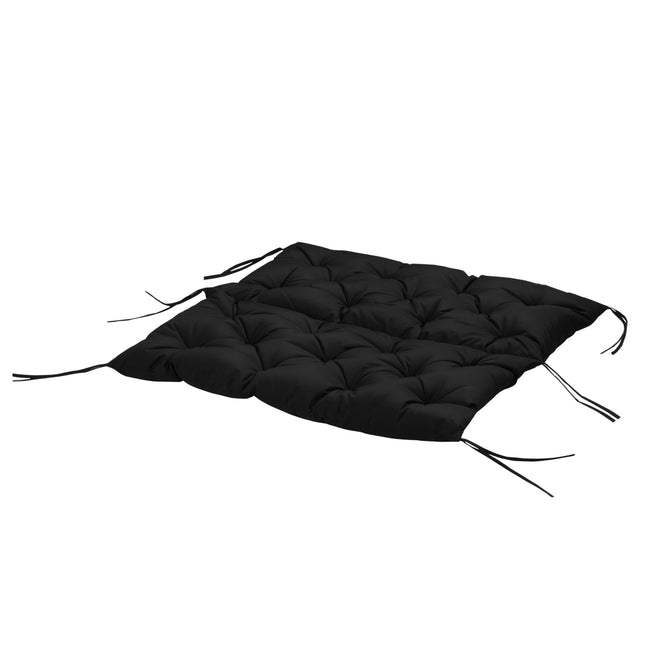 3-zits bankkussen 100x98x8 cm bankkussen met riemen, zitkussen, outdoor/indoor stoelkussen, zitkussen, zitkussen, bankkussen voor tuinmeubelen, bank verandaschommel, zwart Aosom