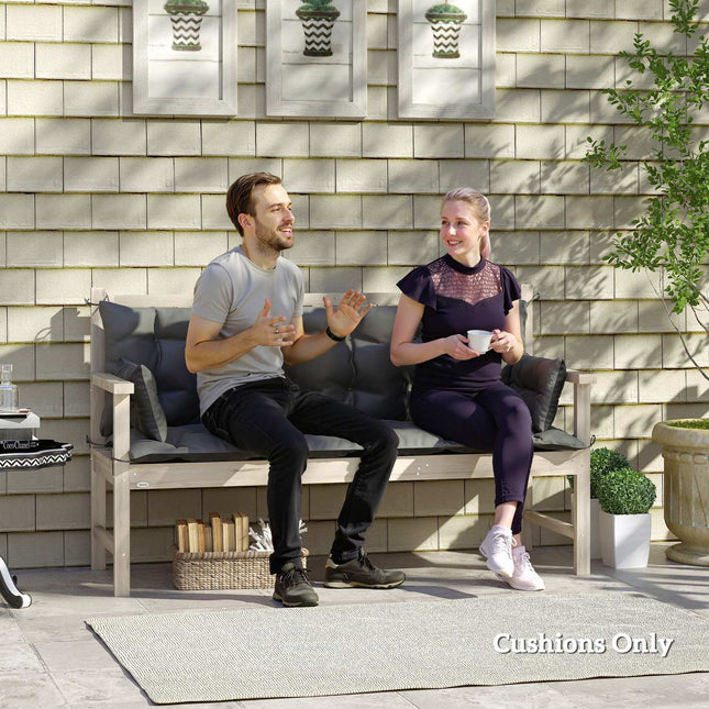 3-seat outdoor bench cushion, dark grey/black, 180x110x8 cm