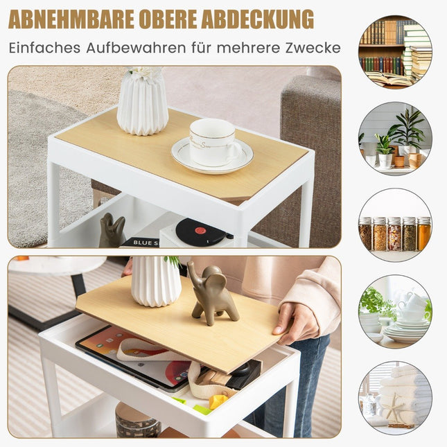 3 tier trolley serving trolley with wheels and removable tray