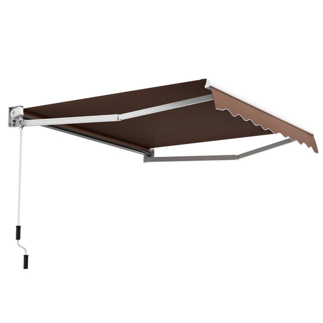 3 x 2.5 m folding arm awning sun awning balcony awning patio awning clamp awning brown