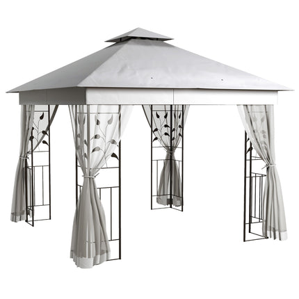 3x3 Pavilion with Double Roof, Water-Resistant Polyester