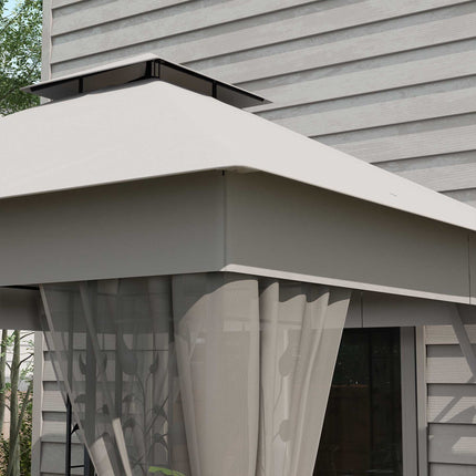 3x3 Pavilion with Double Roof, Water-Resistant Polyester