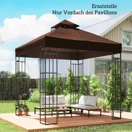 3x3m Gazebo Replacement Canopy, Coffee, UPF30+, Water Drainage