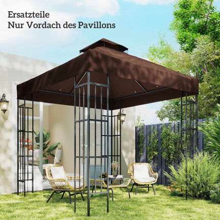 3x3m Gazebo Replacement Canopy, Coffee, UPF30+, Water Drainage