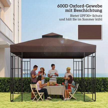 3x3m Gazebo Replacement Canopy, Coffee, UPF30+, Water Drainage