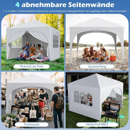 3x3 m Pop-Up Canopy Tent with 4 Removable Walls