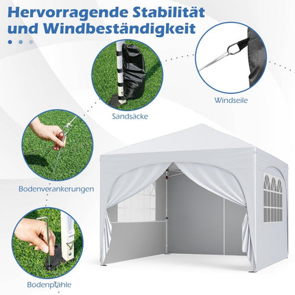 3x3 m Pop-Up Canopy Tent with 4 Removable Walls