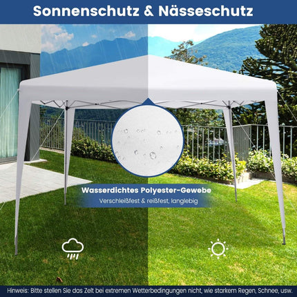 3 x 3 m Pop-Up Gazebo Outdoor Beach Tent White