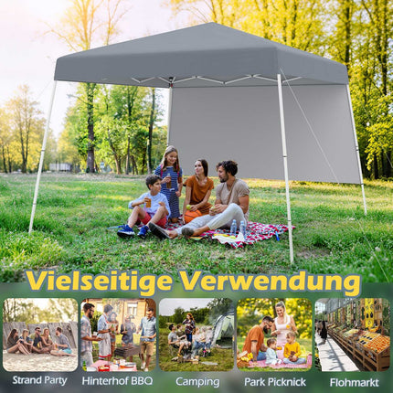 3x3m Pop-Up Gazebo, Waterproof, Sun Protection, Gray