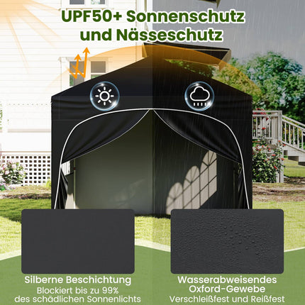 3x3 m Pop-Up Gazebo with 4 Removable Walls, Black
