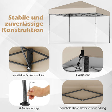 3x3 m Pop-Up Pavilion with UV50+ Protection, White
