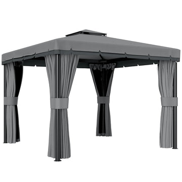 3x3m Waterproof Garden Pavilion with Double Roof