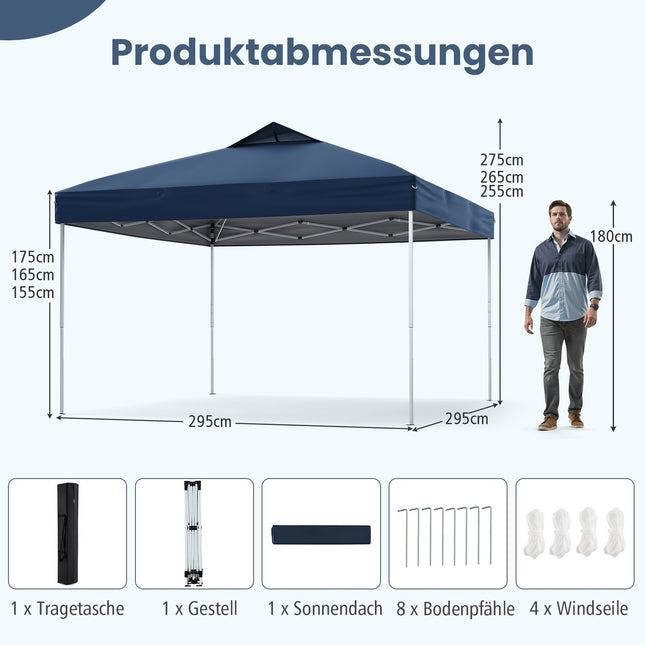 3x3m Waterproof Pop-Up Gazebo, UV 50+ Protection