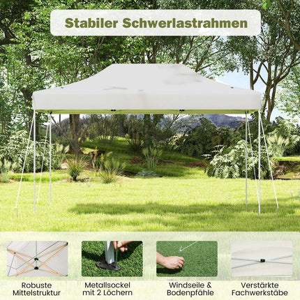 3 x 4.5 m Pop-Up Canopy Tent with Wheels & Ropes
