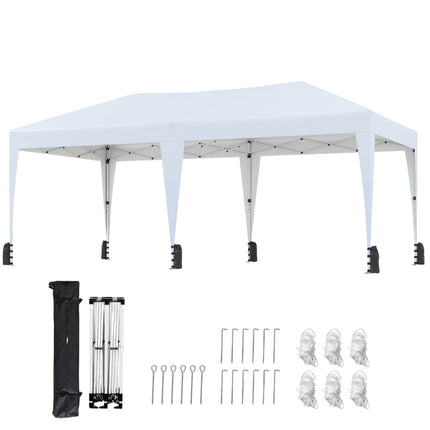 3 x 6 m Pop-Up Canopy Tent with UV Protection, White