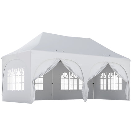 3x6m Pop-Up Pavilion with Sides, Adjustable Roof, Bag