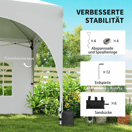 3x6m Pop-Up Pavilion with Sides, Adjustable Roof, Bag