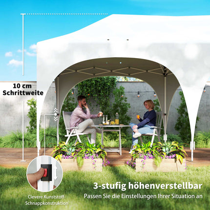 3x6m Pop-Up Pavilion with Sides, Adjustable Roof, Bag