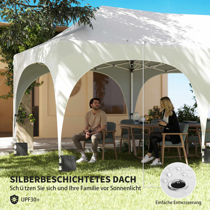 3x6m Pop-Up Pavilion with Sides, Adjustable Roof, Bag