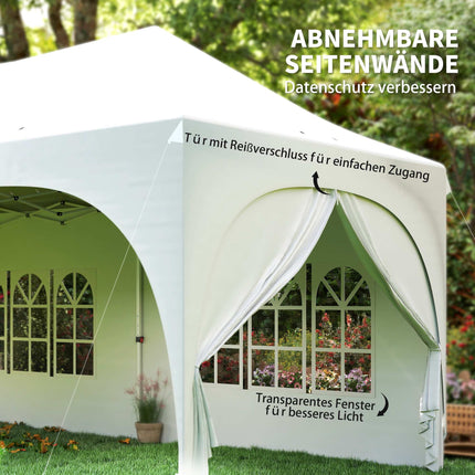 3x6m Pop-Up Pavilion with Sides, Adjustable Roof, Bag