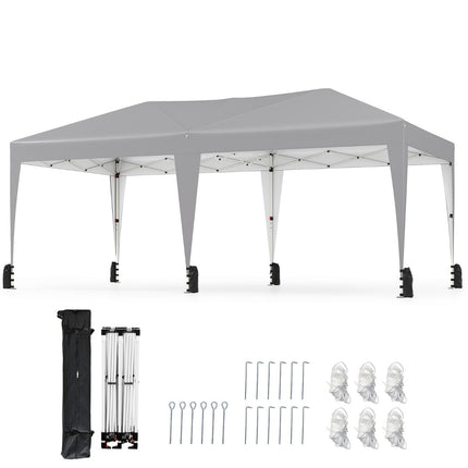 3 x 6 m Pop-Up Pavilion with UV Protection, Grey
