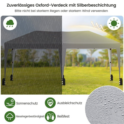 3 x 6 m Pop-Up Pavilion with UV Protection, Grey