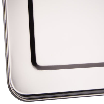 3x serving trays in steel