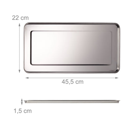 3x serving trays in steel