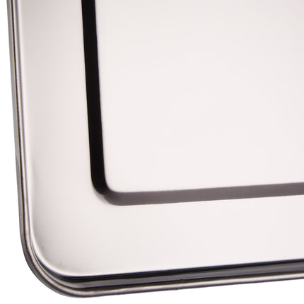 3x serving trays in steel