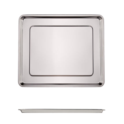 3x serving trays in steel