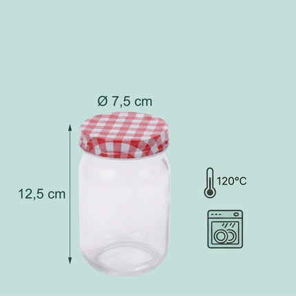 400 ml Glass Jam Jars Set, Airtight Twist-Off Lids