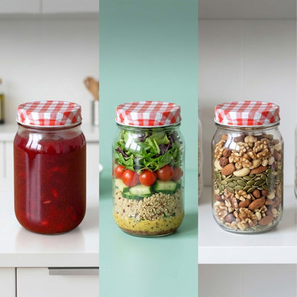 400 ml Glass Jam Jars Set, Airtight Twist-Off Lids